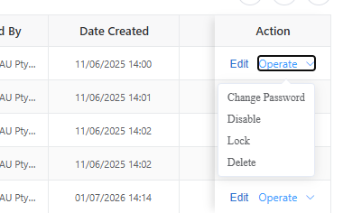 Account Operations screen in the CSG Customer Portal
