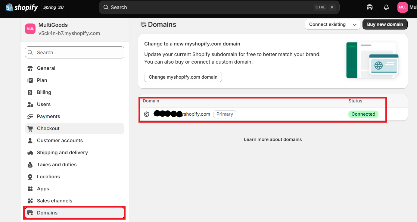 Shopify GraphQL screen in the CSG Customer Portal