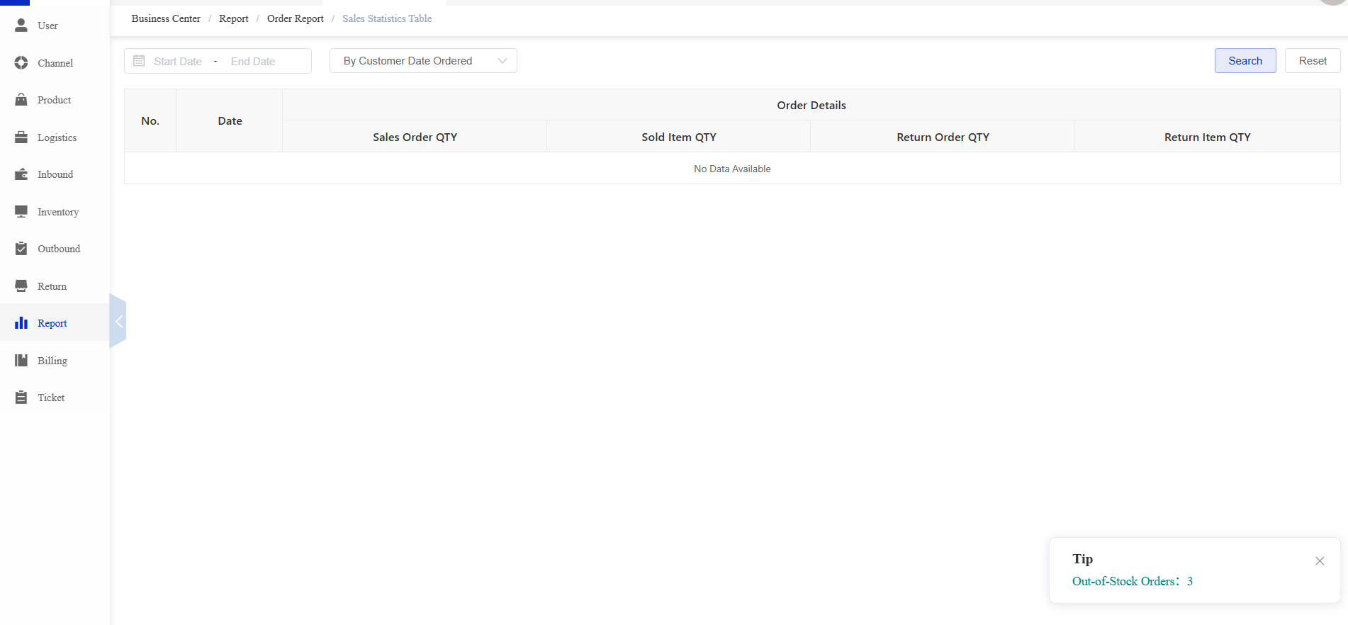 Close Return List screen in the CSG Customer Portal